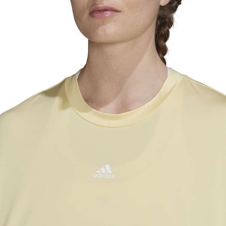 adidas Womens Hyperglam Cropped Sweatshirt Yellow L, Yellow, rebel_hi-res