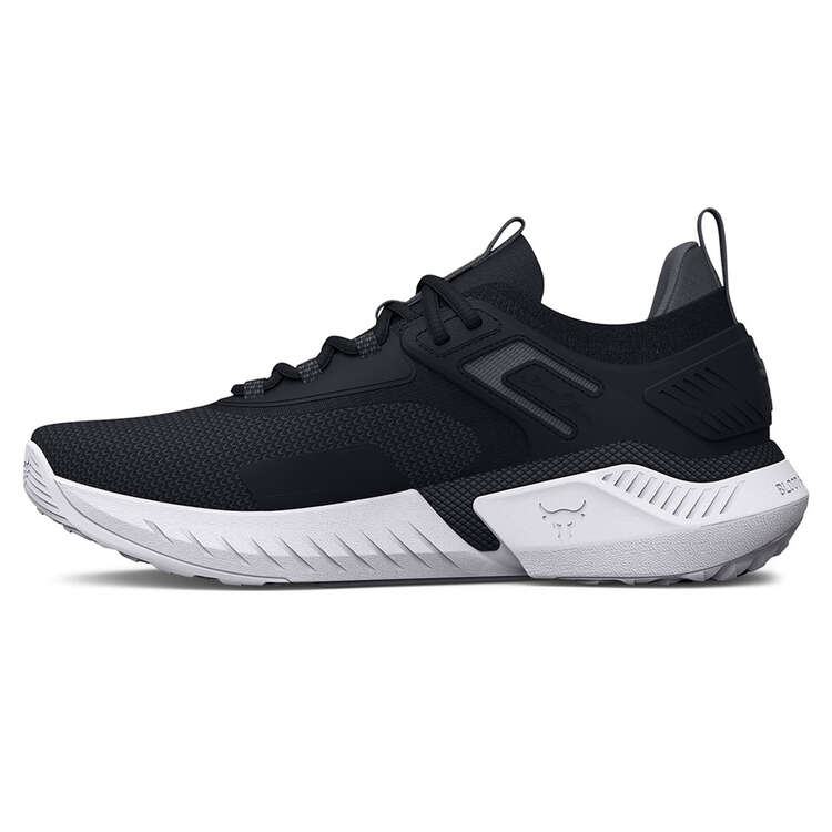 Under Armour Project Rock 5 Mens Training Shoes, Black/White, rebel_hi-res