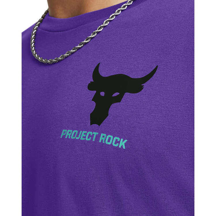 Under Armour Project Rock Mens Brahma Bull Tee Purple M, Purple, rebel_hi-res
