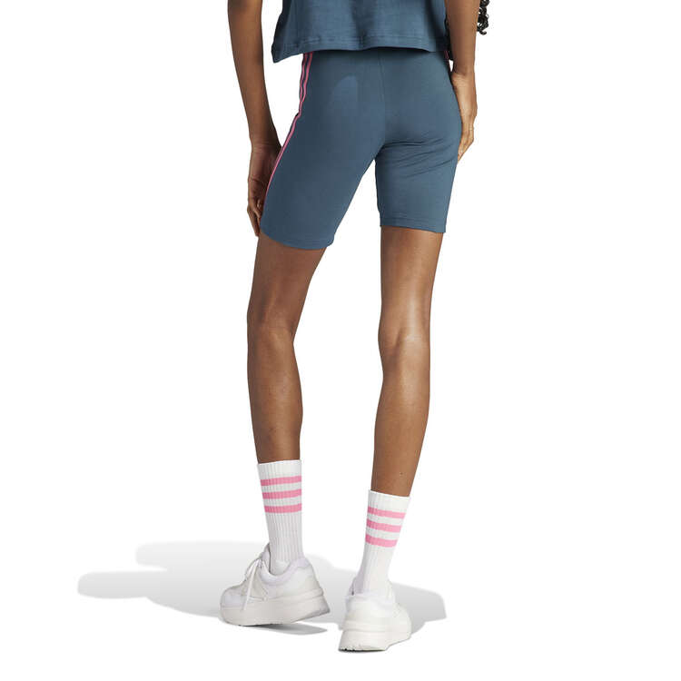 adidas Womens Future Icons 3-Stripes Bike Shorts, Green, rebel_hi-res
