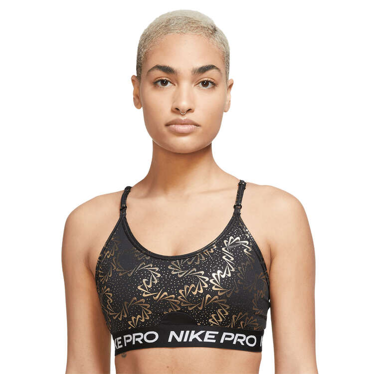 Nike Pro Womens Indy Light Support Sparkle Sports Bra Black XXL
