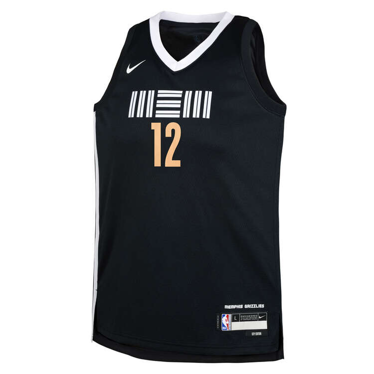 Nike Youth Memphis Grizzlies Ja Morant 2023/24 City Basketball Jersey Black S, Black, rebel_hi-res