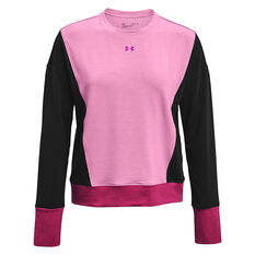Under Armour Womens Rival Terry Crew Sweater Pink L, Pink, rebel_hi-res