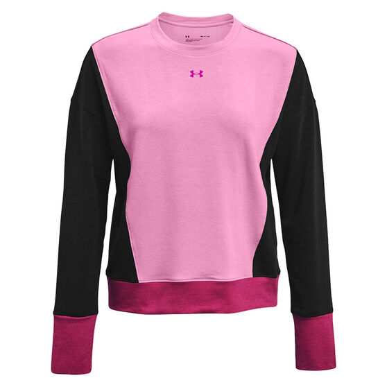 Under Armour Womens Rival Terry Crew Sweater Pink L, Pink, rebel_hi-res