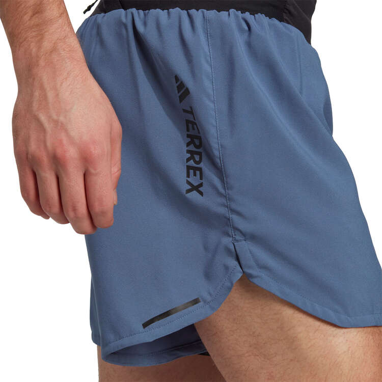 adidas Terrex Mens Agravic Trail Running Shorts, Blue, rebel_hi-res
