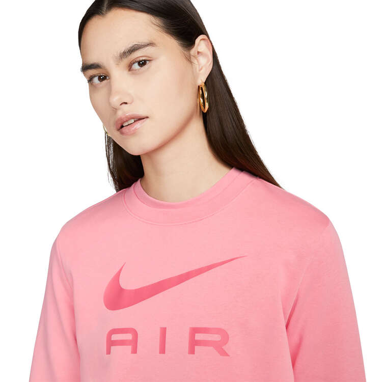 Nike Air Womens Fleece Crew Neck Sweatshirt, Coral, rebel_hi-res