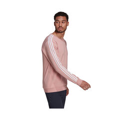 adidas Mens Essentials Fleece 3-Stripes Sweatshirt, Pink, rebel_hi-res
