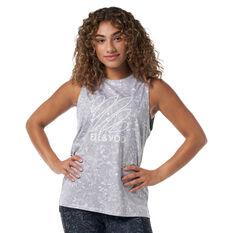 Ell & Voo Womens Taylor Printed Muscle Tank Silver XXS, Silver, rebel_hi-res