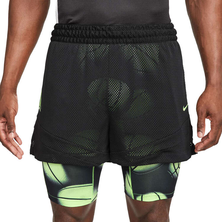 Nike Ja Morant Mens Dri-FIT 2-in-1 4-inch Basketball Shorts Black L, Black, rebel_hi-res