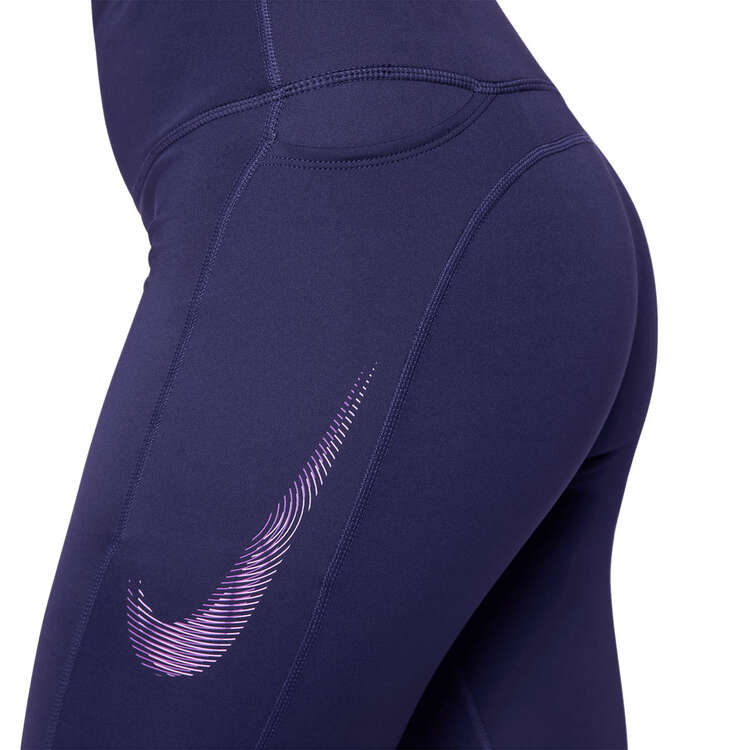 Nike Womens Fast Mid-Rise 7/8 Running Tights Purple XS