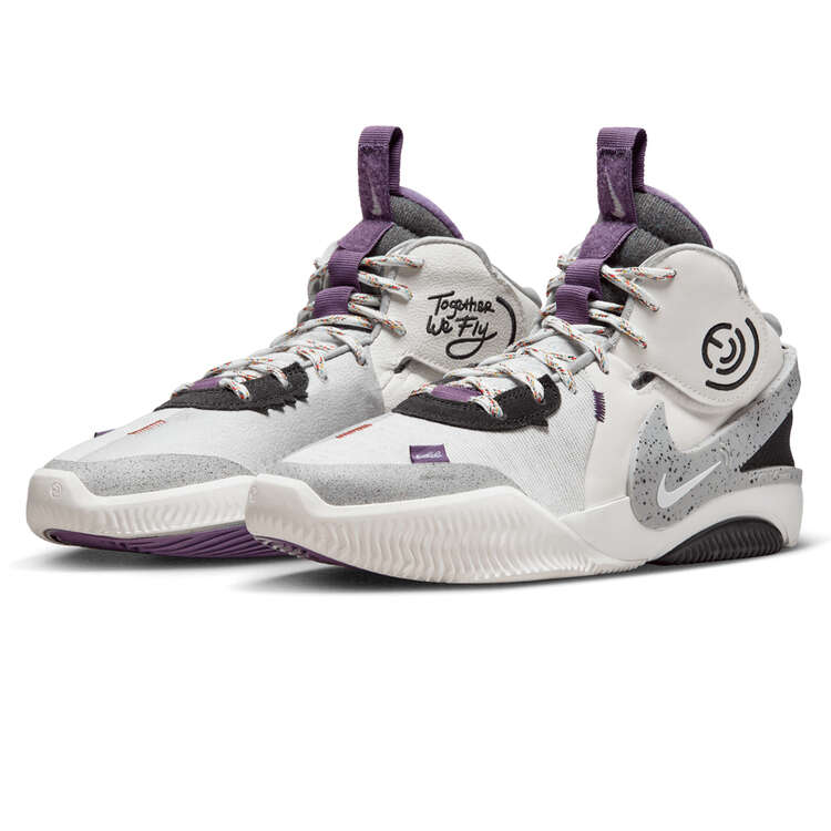 Nike Air Deldon Womens Basketball Shoes, White/Grey, rebel_hi-res