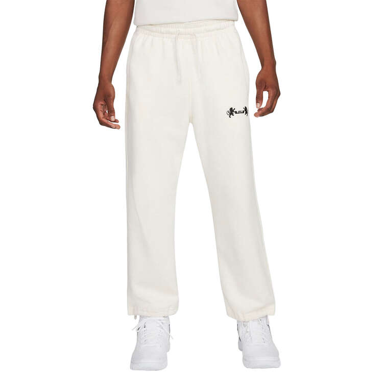 Nike LeBron James Mens Open Hem Fleece Pants White S, White, rebel_hi-res