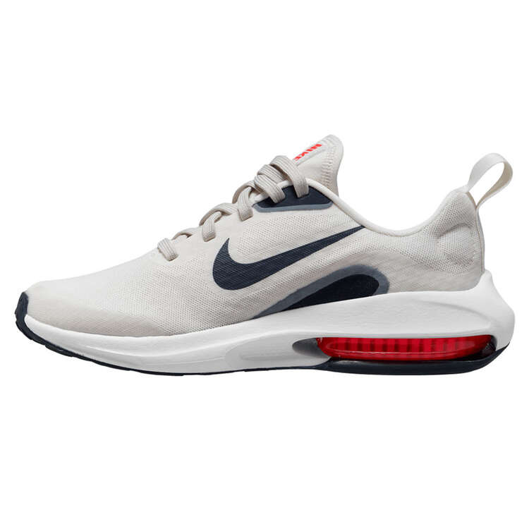 Nike Air Zoom Arcadia 2 GS Kids Running Shoes, Cream/Navy, rebel_hi-res
