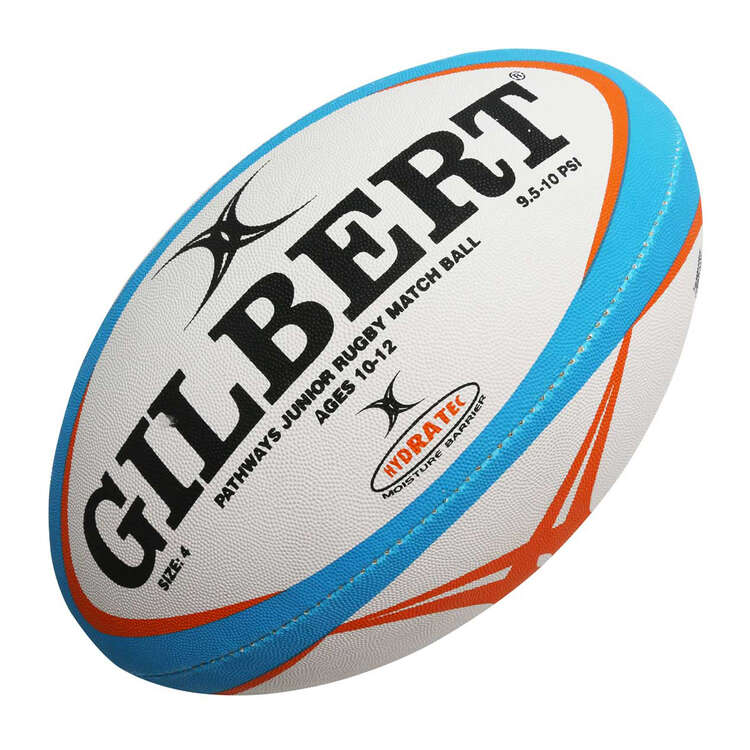 Gilbert Pathway Rugby Match Ball, Blue / White, rebel_hi-res