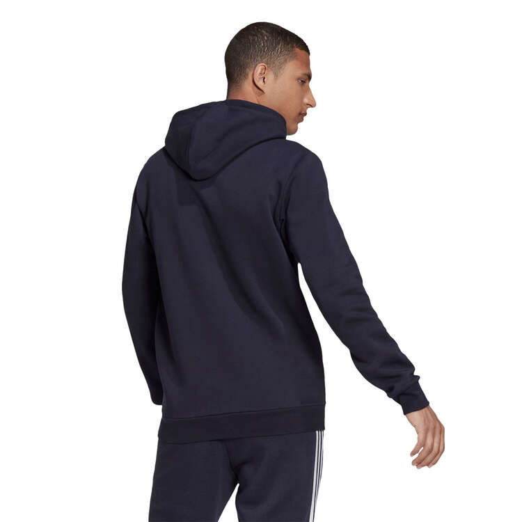 adidas Mens Essentials Feel Cozy Pullover Fleece Hoodie, Navy/White, rebel_hi-res