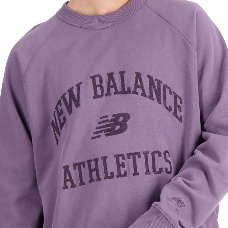New Balance Mens Athletics Varsity Fleece Sweatshirt, Purple, rebel_hi-res