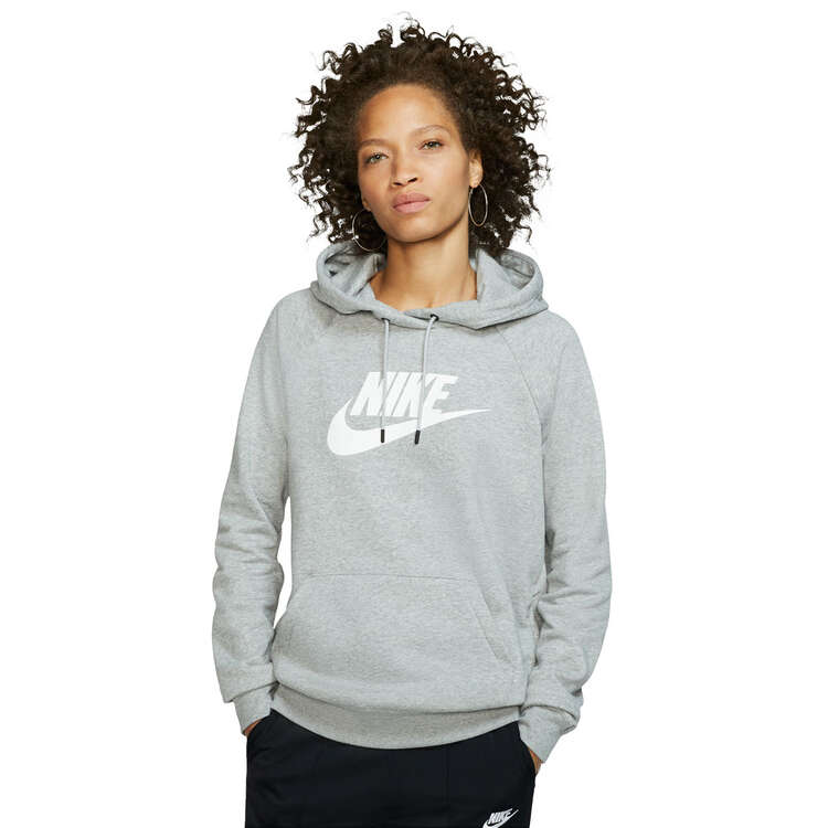 Nike Womens Sportswear Essential Fleece Pullover Hoodie Grey XS, Grey, rebel_hi-res