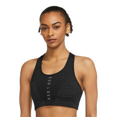 Nike Womens Dri-FIT Swoosh Run Division 1-Piece Pad Sports Bra Black XS, Black, rebel_hi-res