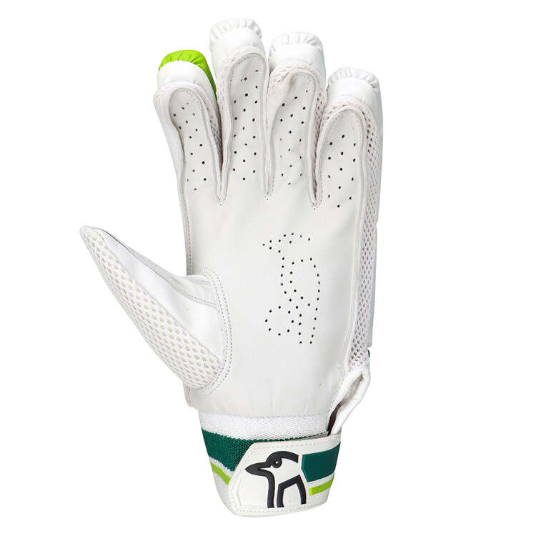 Kookaburra Kahuna Pro 5.0 Junior Cricket Batting Gloves White/Lime Youth Right Hand, White/Lime, rebel_hi-res