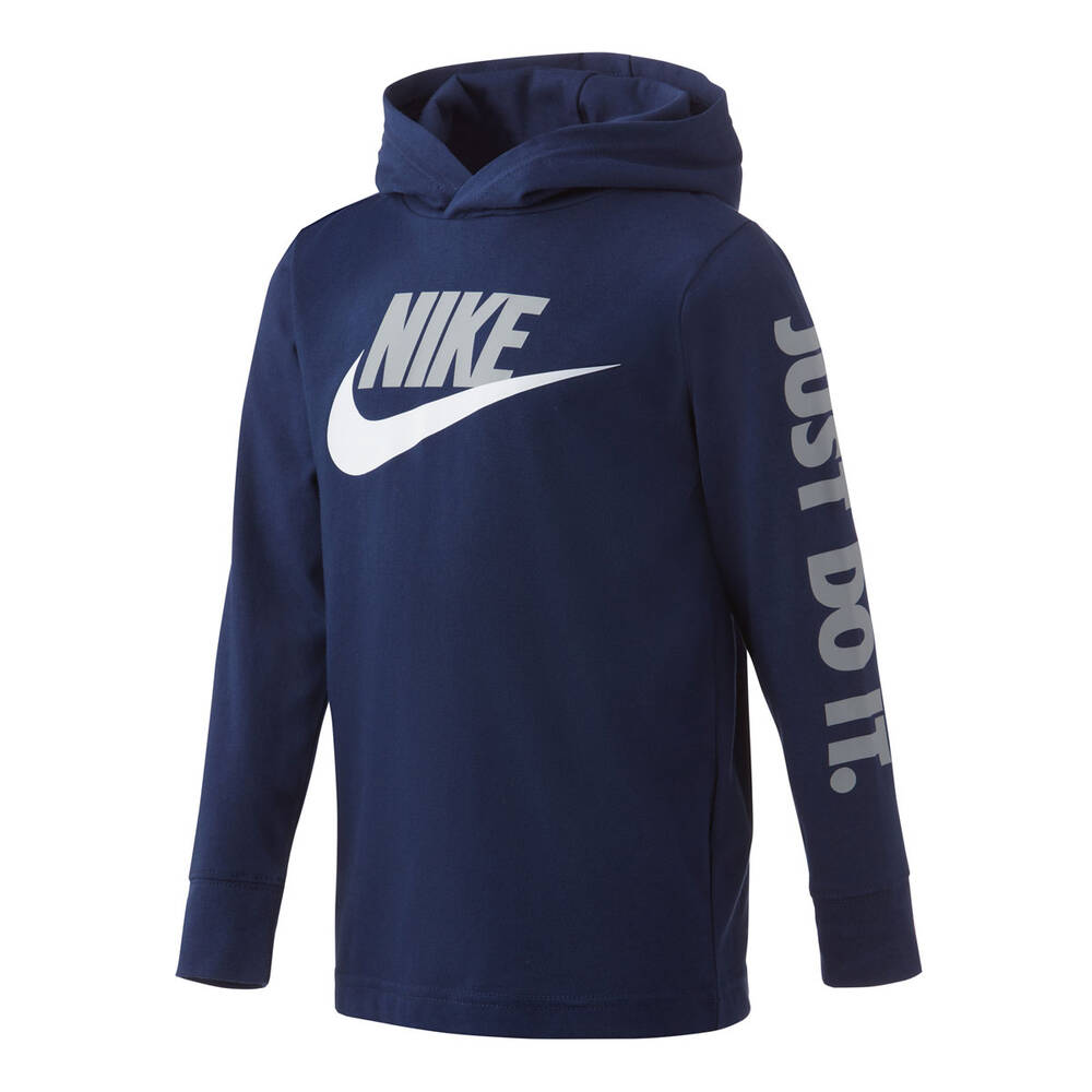 Nike Boys Sportswear Futura Hooded Long Sleeve Tee Blue 4 | Rebel Sport