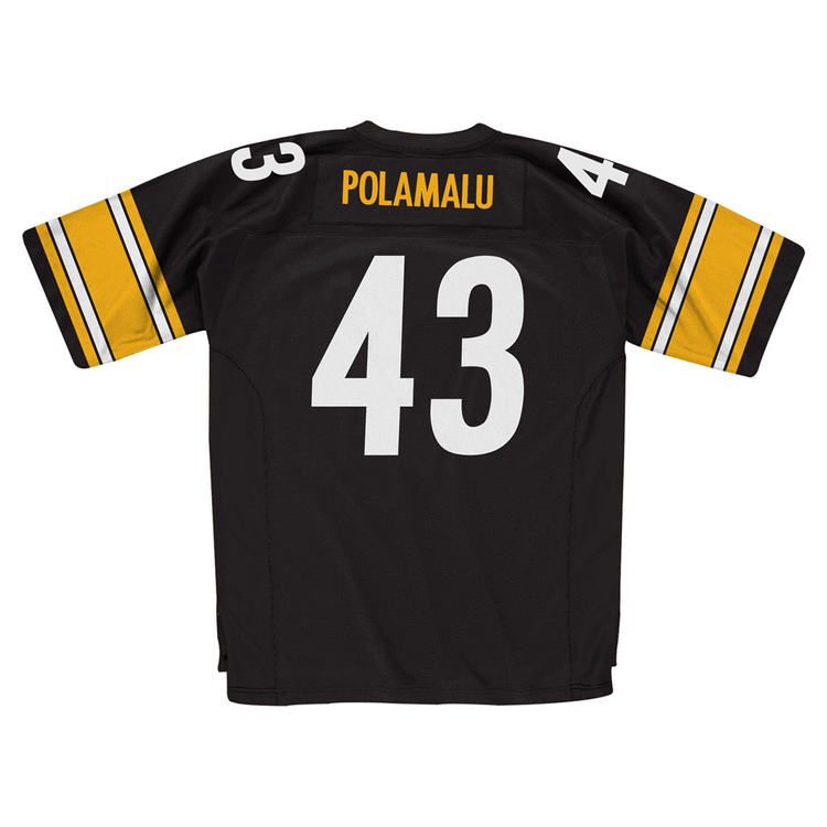 Pittsburgh Steelers Troy Polamalu Mens Legacy Jersey Black S, Black, rebel_hi-res