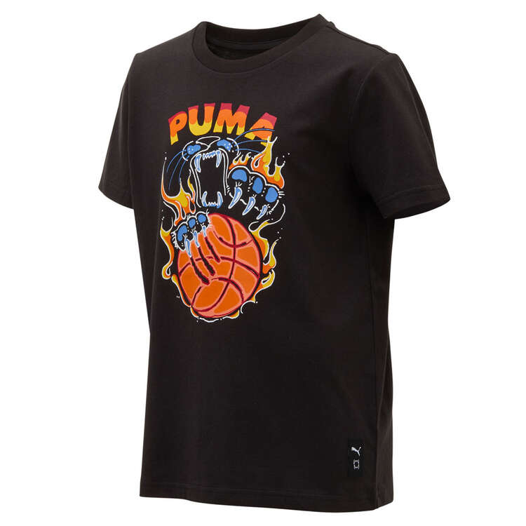Puma Kids TSA Basketball Tee Black XS, Black, rebel_hi-res