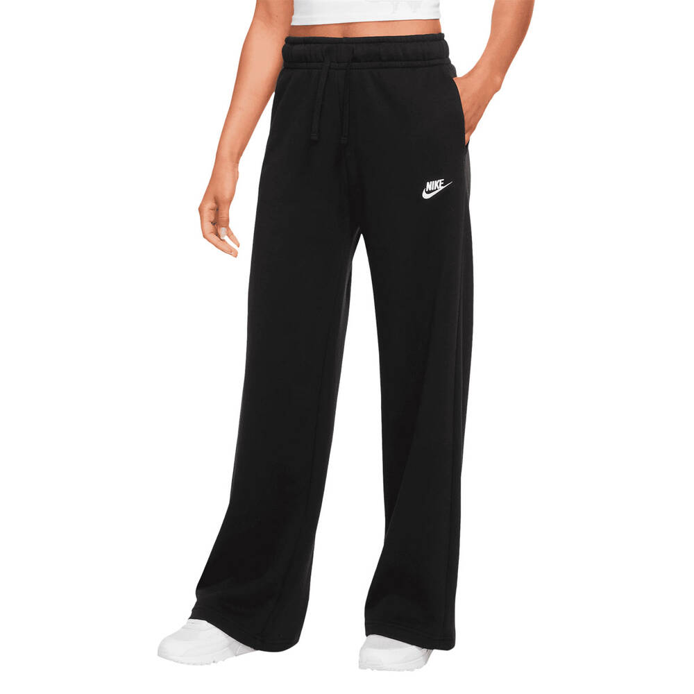 Nike Womens Sportswear Club Fleece Wide-Leg Sweatpants Black M | Rebel ...