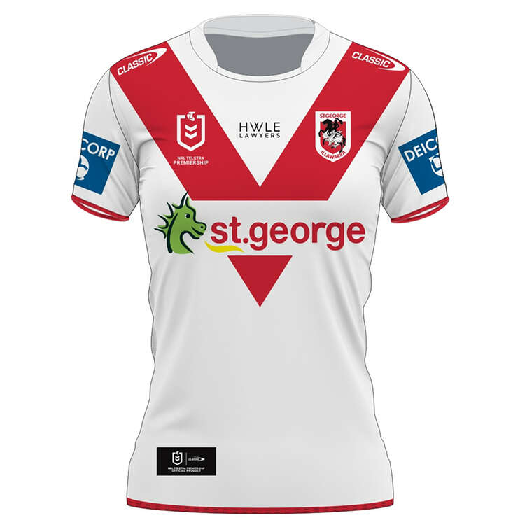 St. George Illawarra Dragons 2024 Womens Home Jersey White 8, White, rebel_hi-res