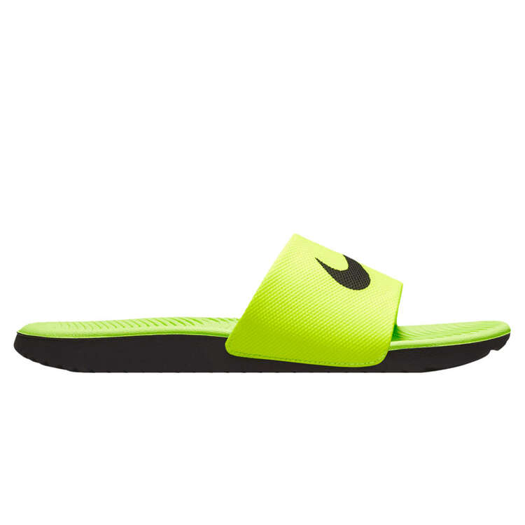 Nike Kawa GS Kids Slides Black/Volt US 11, , rebel_hi-res