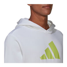 adidas Mens Future Icons Logo 3-Bar Hoodie, White, rebel_hi-res