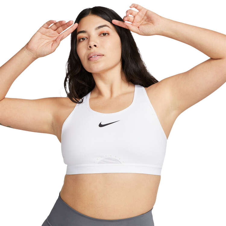 Nike Womens Dri-FIT Swoosh High Support Adjustable Sports Bra White XL C-E