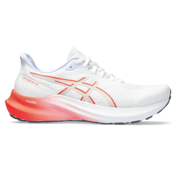 Asics GT 2000 12 Womens Running Shoes, White/Red, rebel_hi-res
