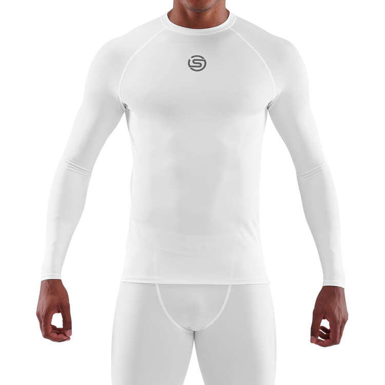 SKINS Mens Series 1 LS Compression Top White S