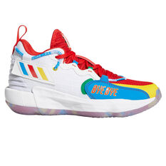 adidas Dame EXTPLY 7 x Lego Kids Basketball Shoes White US 4, White, rebel_hi-res