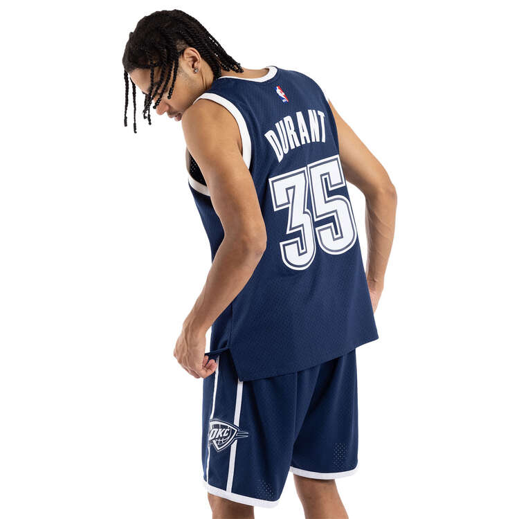 Mitchell & Ness Oklahoma City Thunder Kevin Durant 2015/16 Basketball Jersey, Navy, rebel_hi-res