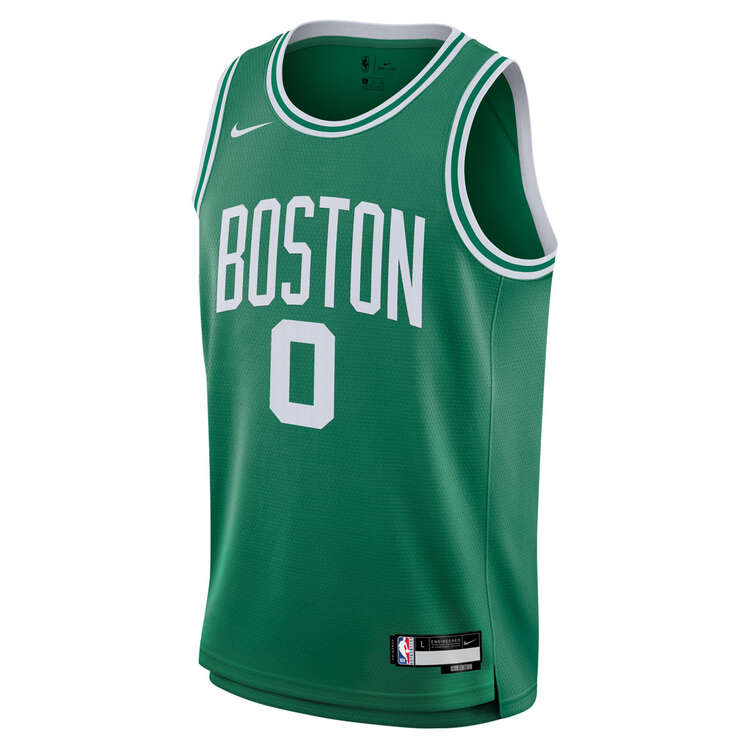 Nike Youth Boston Celtics Jayson Tatum 2023/24 Icon Basketball Jersey Green S, Green, rebel_hi-res
