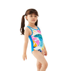 Tahwalhi Girls Rainbow One Piece Swimsuit Blue 4, Blue, rebel_hi-res
