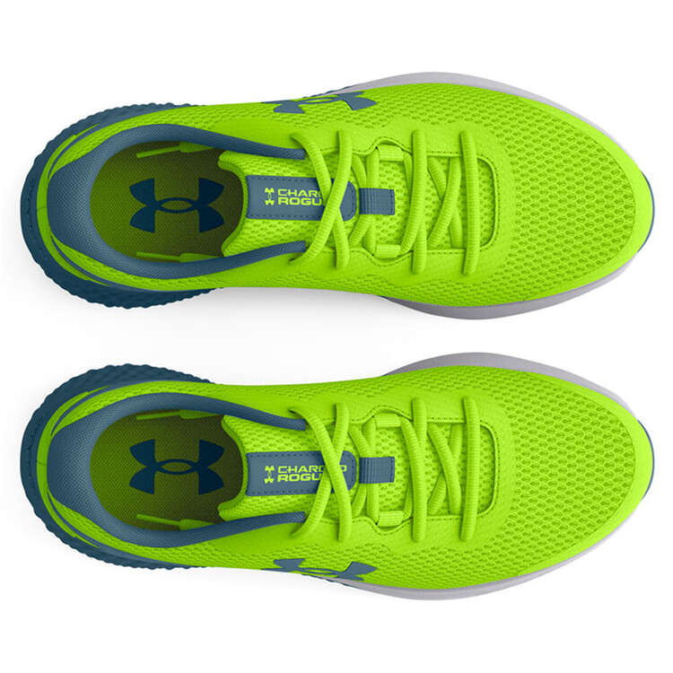 Under Armour Charged Rogue 3 GS Kids Running Shoes, Green/Blue, rebel_hi-res