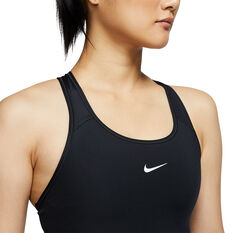 Nike Womens Swoosh Medium Support Sports Bra, Black, rebel_hi-res