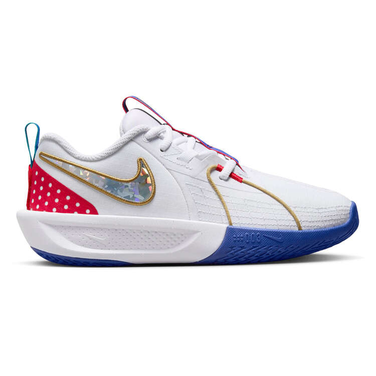 Nike Air Zoom G.T. Cut 3 All Star GS School Basketball Shoes White US 4, White, rebel_hi-res