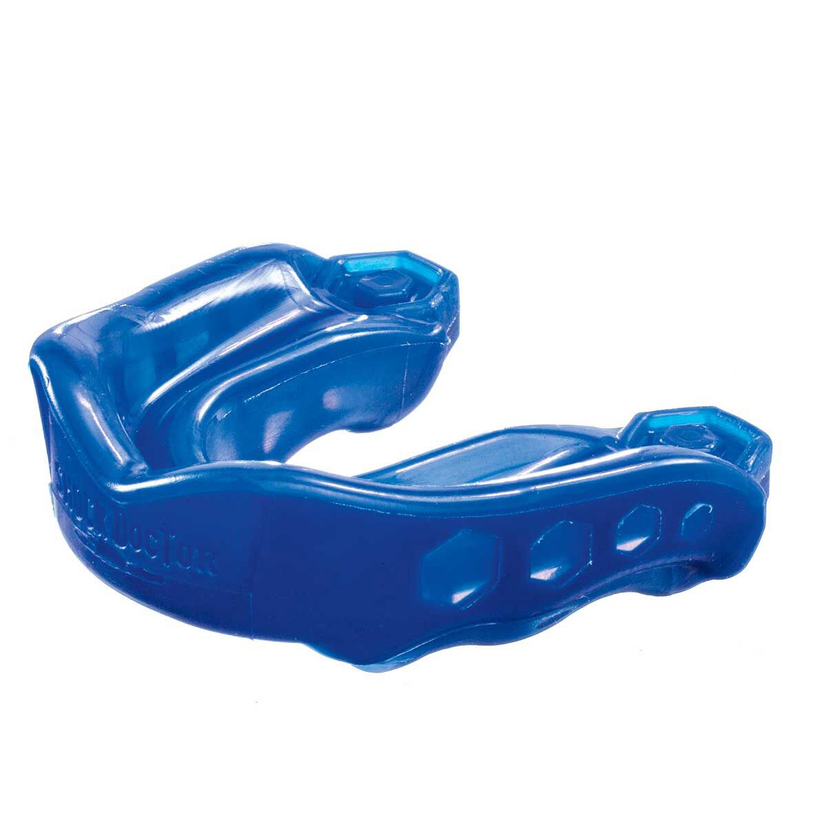 New Shock Doctor Gel Max Mouthguard Strapped w/ Dental Warranty Blue Youth 