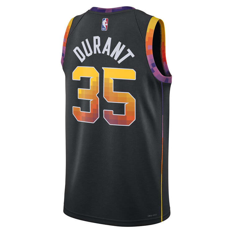 Phoenix Suns Kevin Durant Mens Statement Edition 2023/24 Basketball Jersey Black S, Black, rebel_hi-res