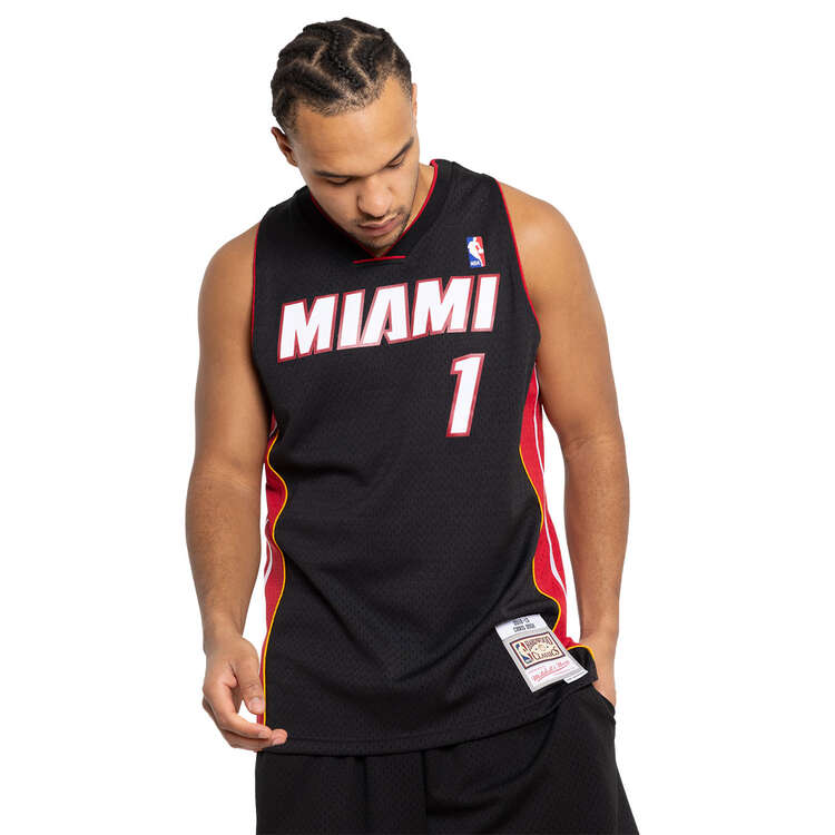 Mitchell & Ness Miami Heat Chris Bosh 2012/13 Basketball Jersey, Black, rebel_hi-res