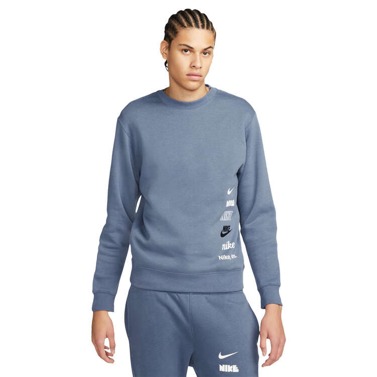 Nike Mens Club Fleece+ Brushed Back Sweatshirt, Blue, rebel_hi-res