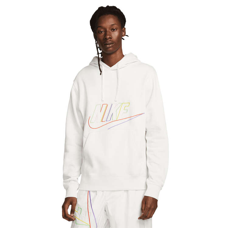 Nike Men's Club Fleece+ Pullover Hoodie, White, rebel_hi-res