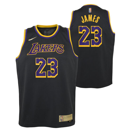 Nike Los Angeles Lakers LeBron James 2020/21 Kids Earned Jersey, Black, rebel_hi-res