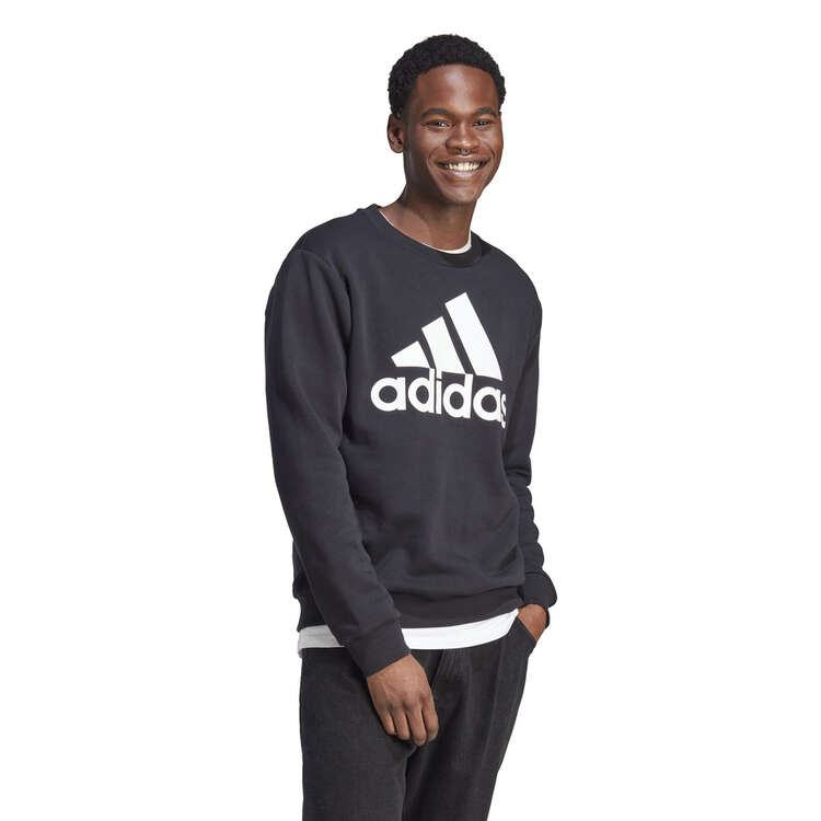 adidas Mens Essentials Fleece Big Logo Sweatshirt, Black, rebel_hi-res