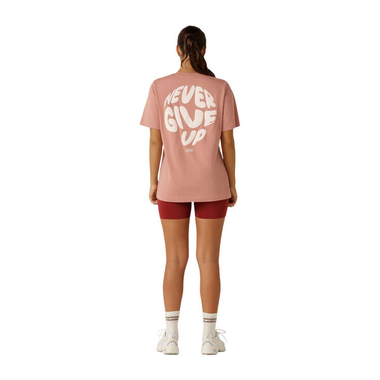 Lorna Jane Womens Never Give Up Relaxed Tee, Peach, rebel_hi-res