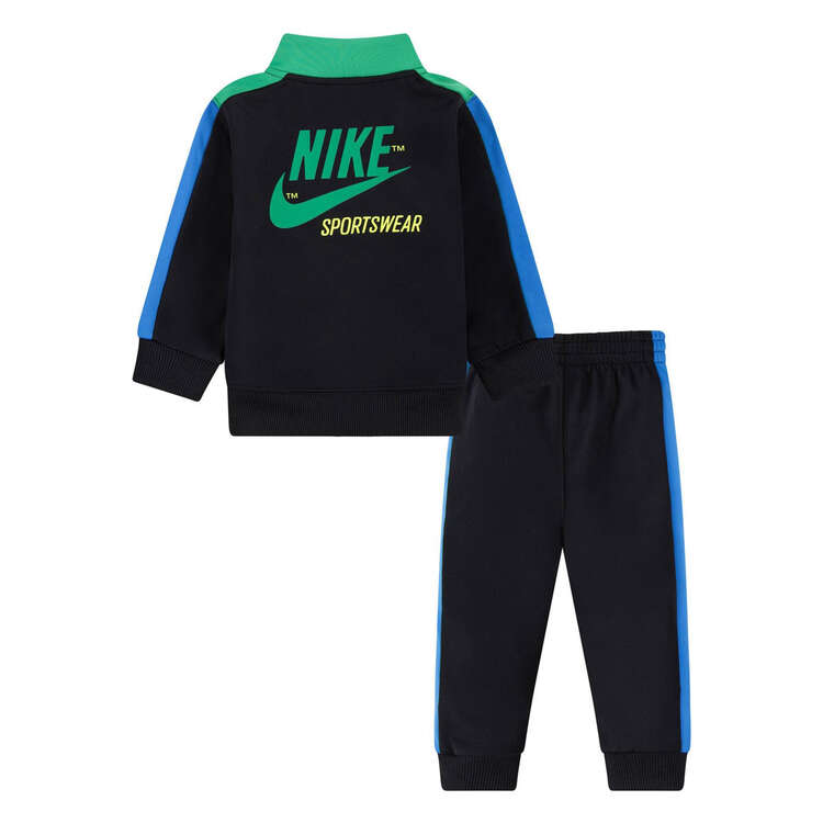 Nike Infant Kids Sportswear Dri-FIT Tricot Tracksuit Set Black/Green 12 Months, Black/Green, rebel_hi-res
