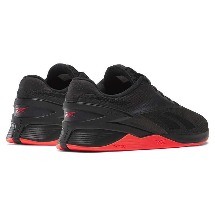 Reebok Nano X3 Mens Training Shoes Black/Red US 8, Black/Red, rebel_hi-res
